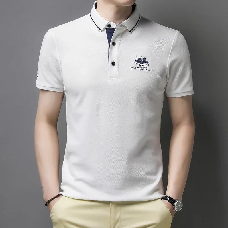 Sports Shirt Mens Embroidered Casual Fashion Short Sleeved POLO Shirt Summer Comfortable Top