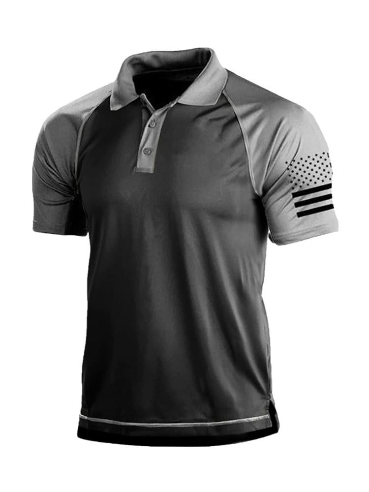 Sports Shirt Cross border mens short sleeved polo from Europe and America mens casual digital printed polo