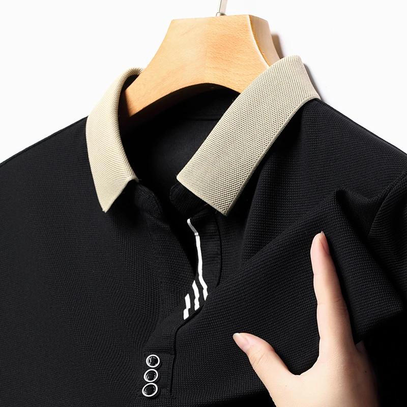 Sports Shirt Mens Solid Color Casual Fashion Short Sleeve Polo Shirt Summer Comfortable Top for Business And