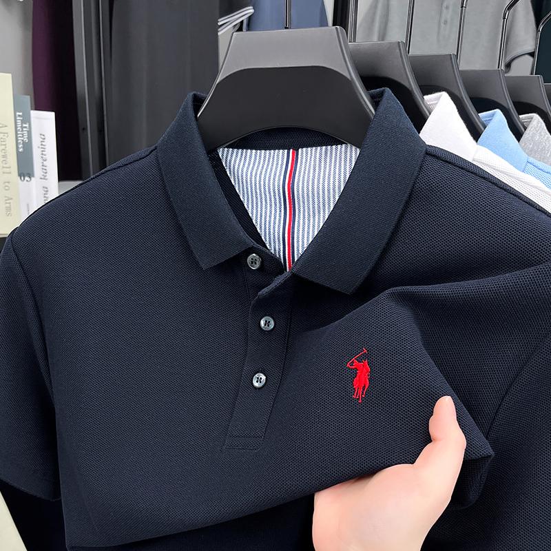 Sports Shirt 100 pure cotton short sleeved mens polo shirt summer fashion high-end brand pony embroidery golf top