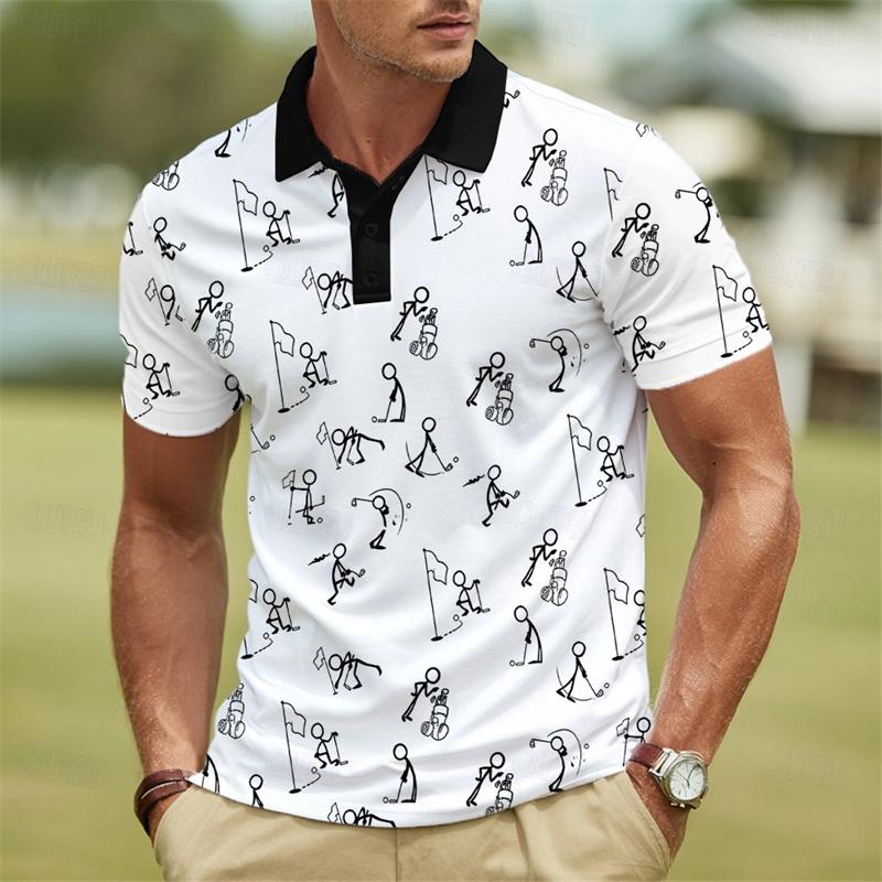 Sports Shirt Fashion Golf Club Graphic Polo Shirts For Men Trendy Summer Short Sleeve 3D Printed Polo Shirt