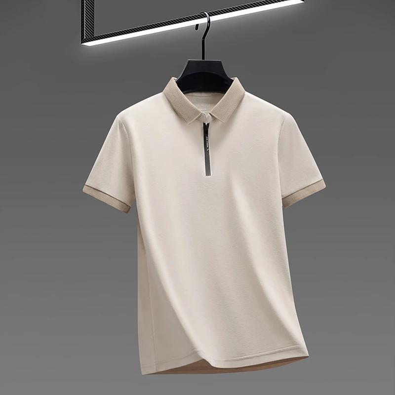 Sports Shirt 2026 New Mens Quarter Zip Polo Shirt Cool Breathable Fabric Short Sleeve Top For Office And Daily