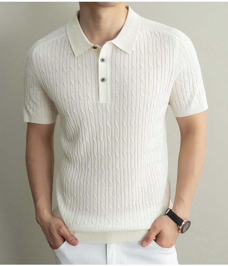 Sports Shirt Flip Collar Short Sleeved T-shirt Mens Knitted New Item 2026 Spring Middle-aged Polo Shirt Business