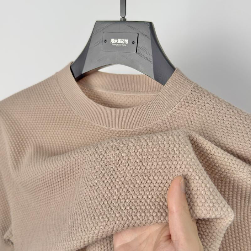 Sports Shirt 100 cotton high-quality knitted solid color short sleeved T-shirt mens new summer casual versatile