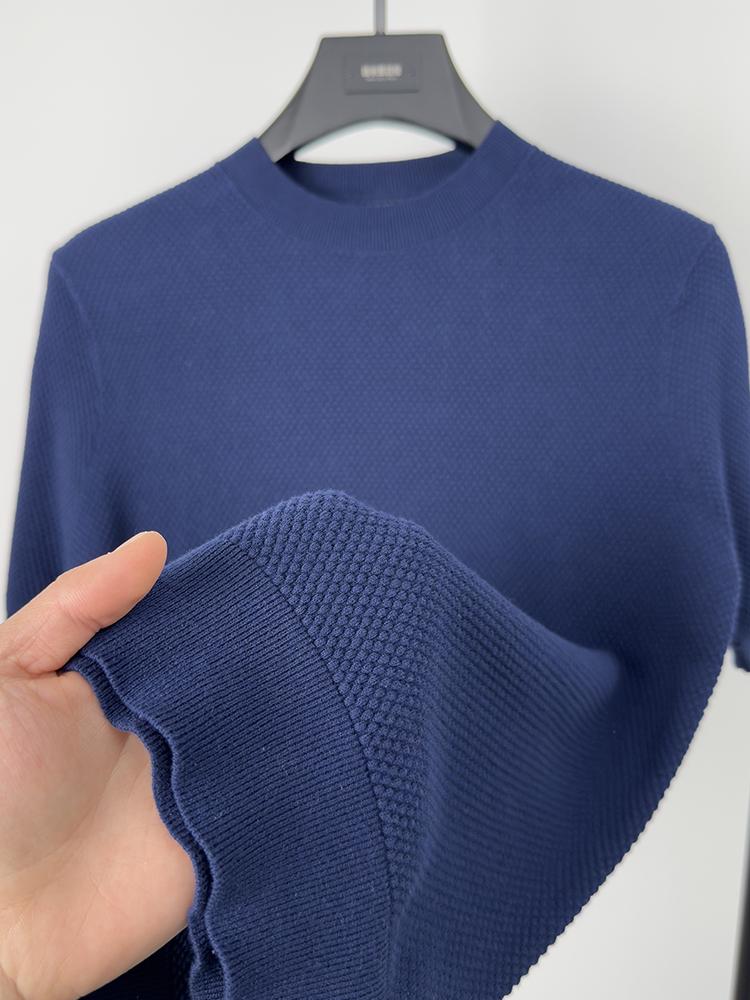 Sports Shirt 100 cotton high-quality knitted solid color short sleeved T-shirt mens new summer casual versatile