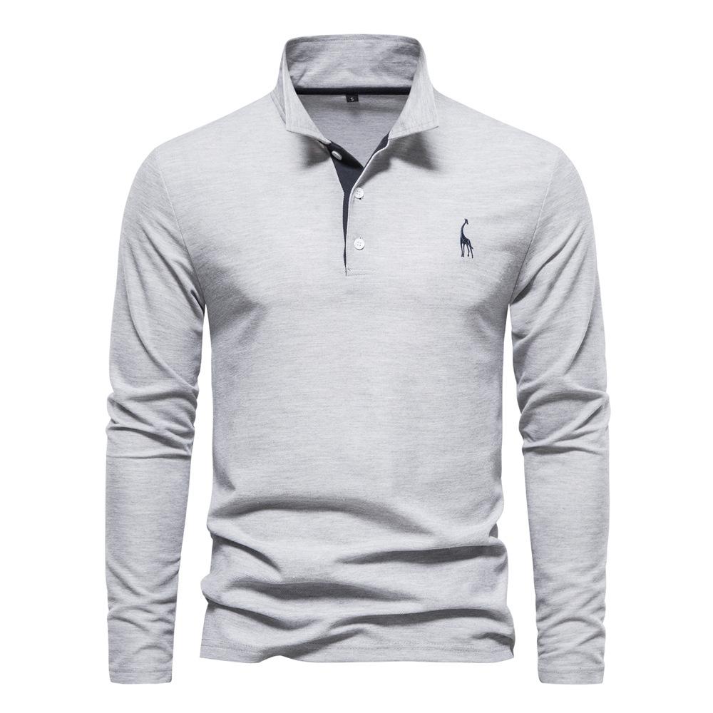 Sports Shirt Mens long-sleeved embroidered sport polo shirt for spring and autumn casual and fashionable