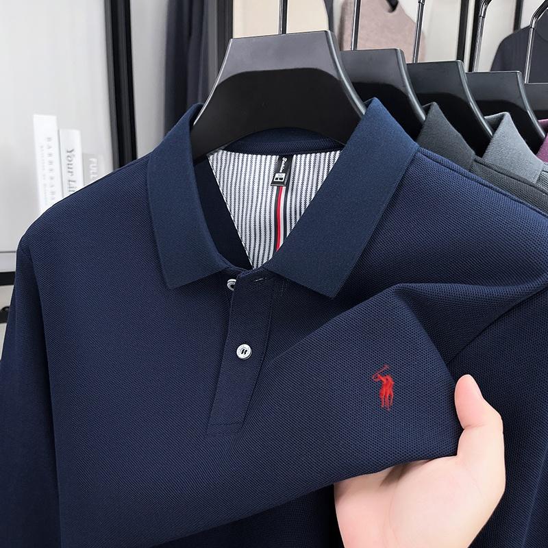 Sports Shirt 100 cotton spring and autumn new mens long sleeved casual comfortable fashion brand polo shirt