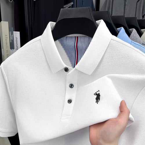 Sports Shirt 100 pure cotton high-end brand mens short sleeve polo shirt summer fashion original pony embroidery