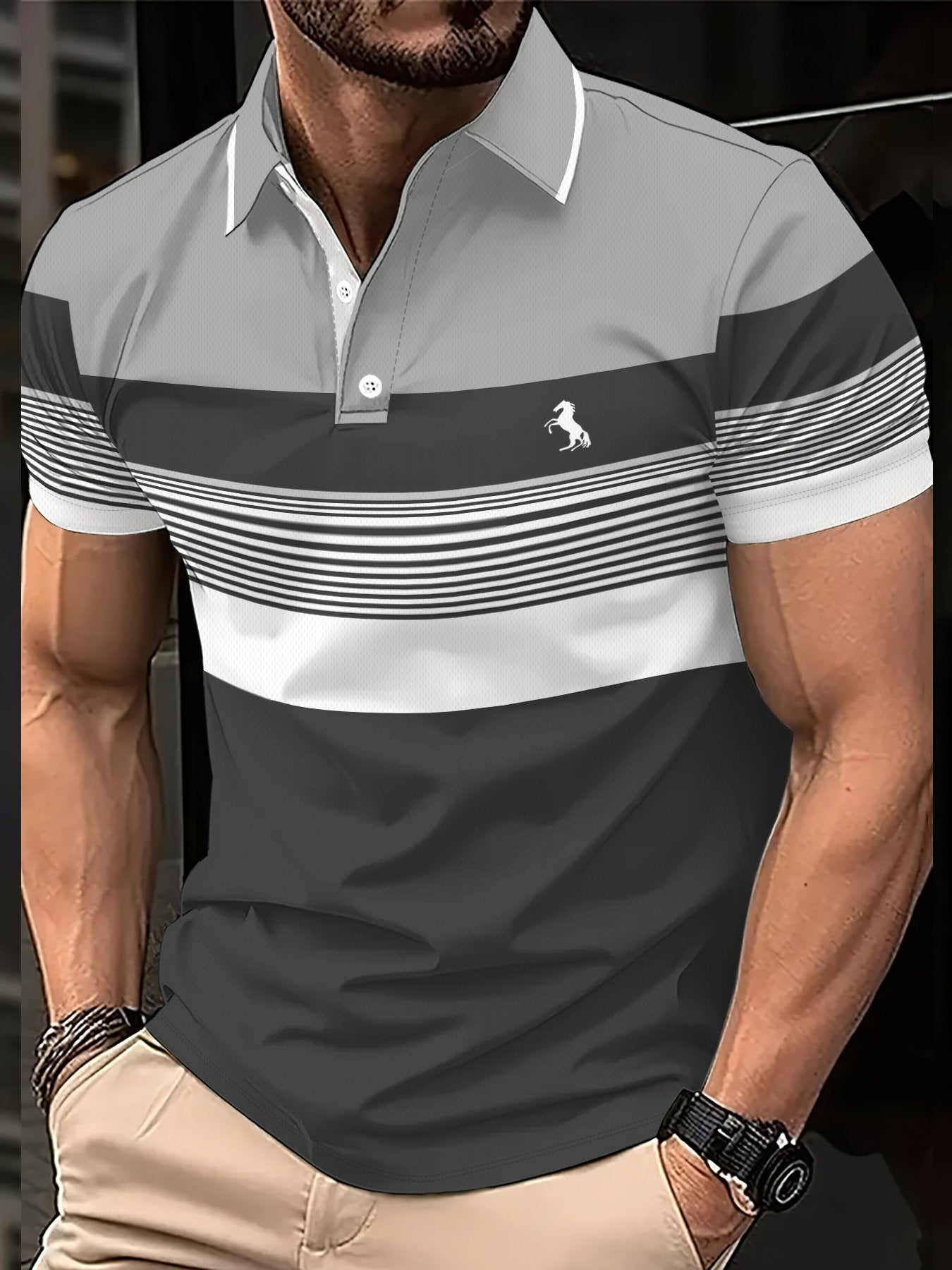 Sports Shirt 2026 Summer Mens Polo Shirt - 3D Printed Design Breathable Lightweight Stylish and Fashionable