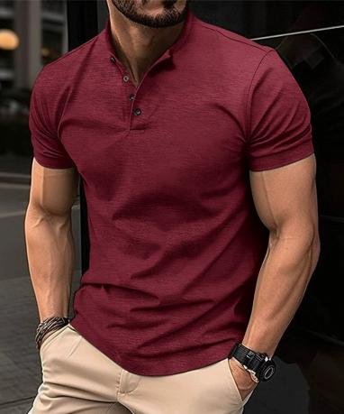 Sports Shirt Mens Business Solid Color Polo Shirt Casual Collar Short Sleeve T-shirt Summer Comfortable Top