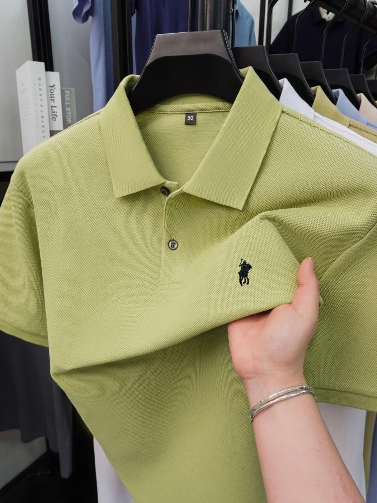 Sports Shirt High end 100 cotton short sleeve polo shirt mens fashion luxury brand hot selling pony embroidery