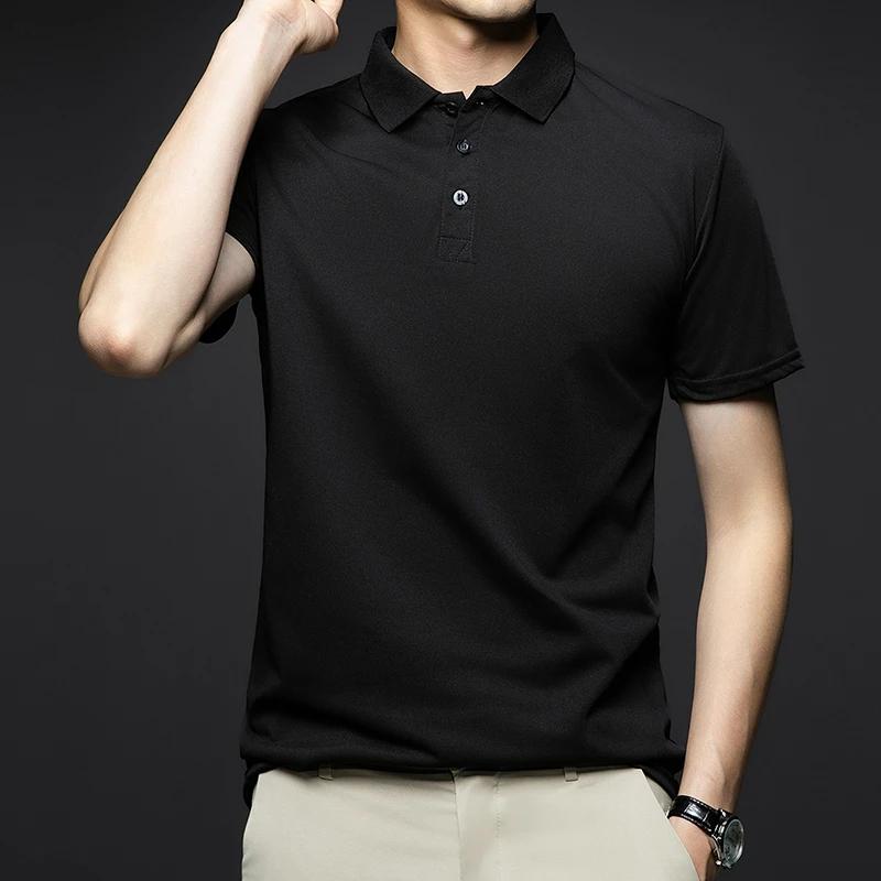 Sports Shirt Mens Fashion Solid Short Sleeved Polo Shirt Summer Breathable Comfortable Top