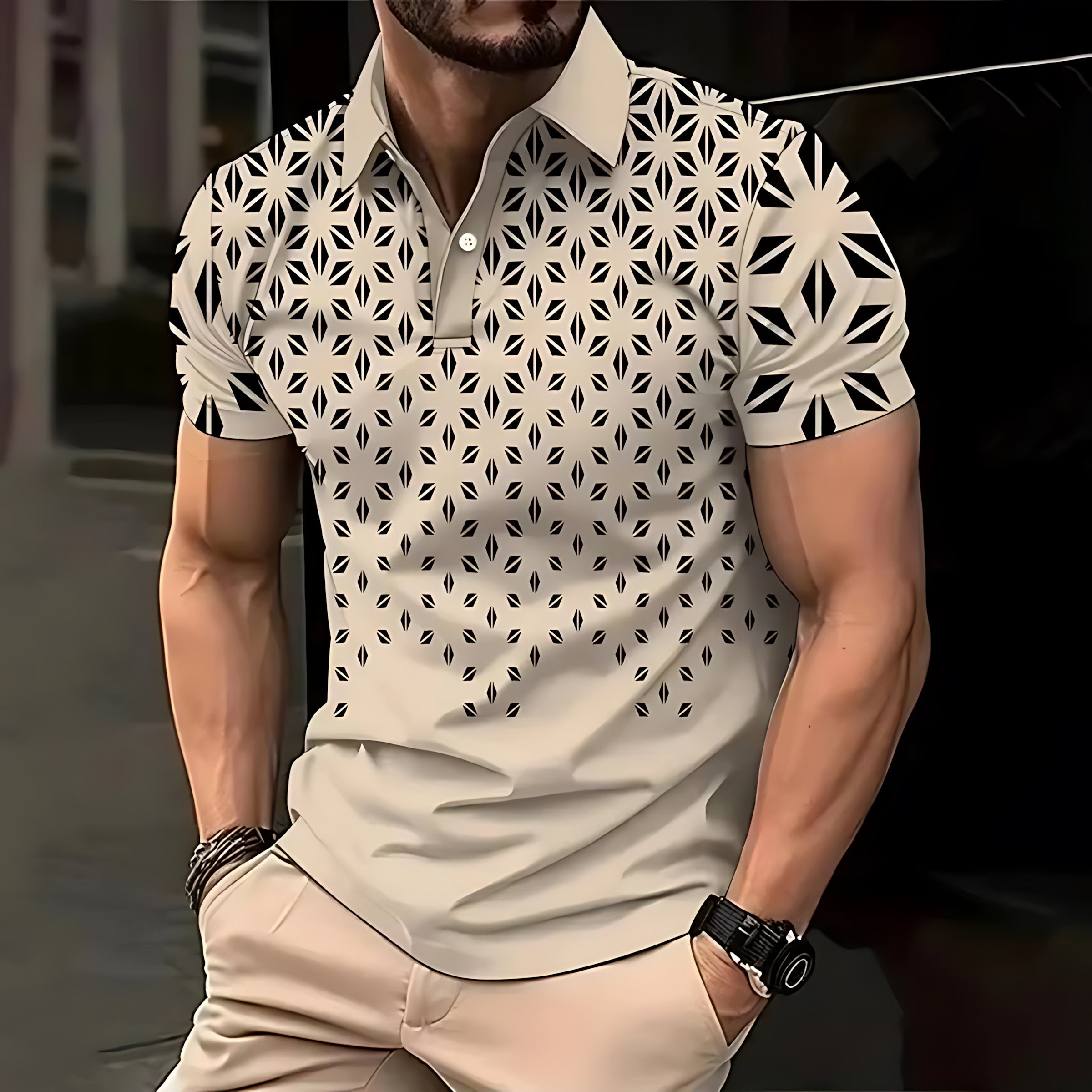 Sports Shirt 2026 Summer Mens Polo Shirt - 3D Printed Design Breathable Lightweight Stylish and Fashionable