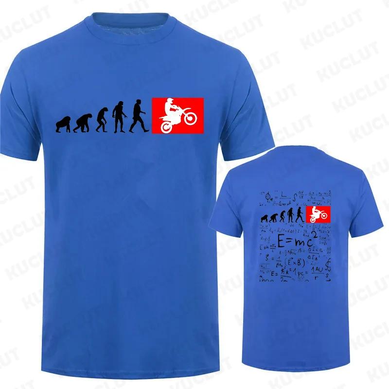 Human Evolution Motocross Design Vintage T-shirt for Men Autocycle Motorbike Speedometer