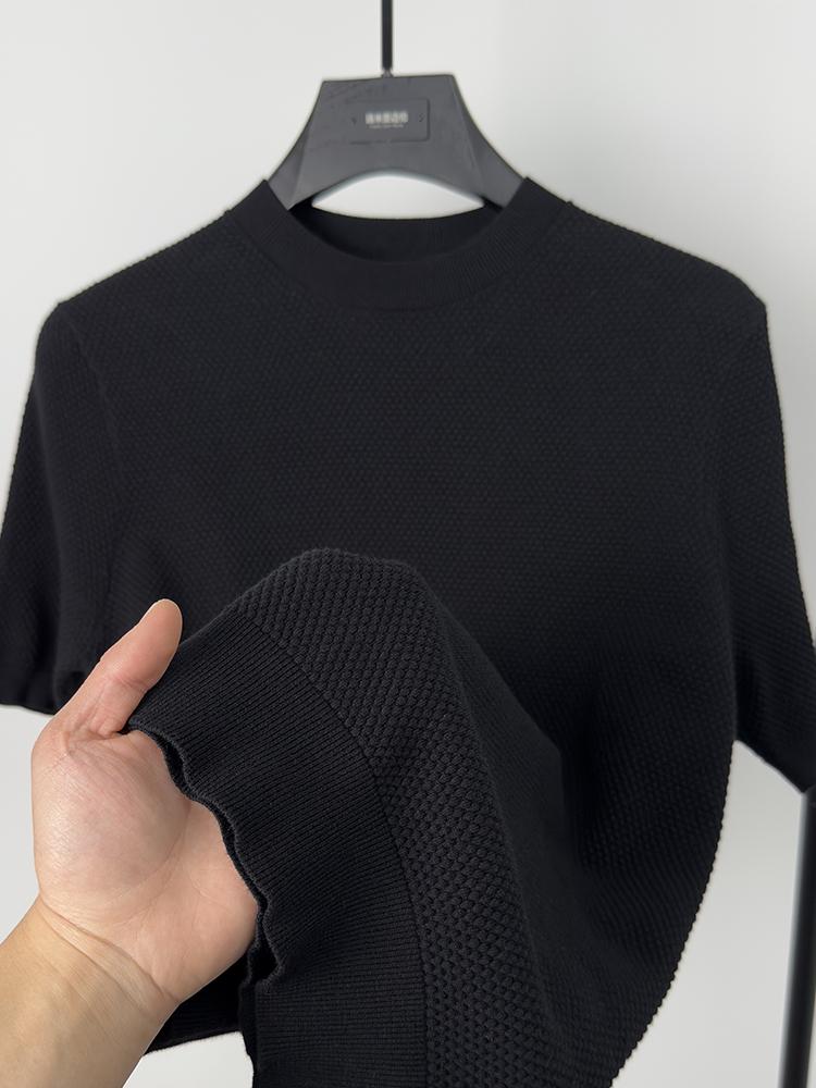 Sports Shirt 100 cotton high-quality knitted solid color short sleeved T-shirt mens new summer casual versatile