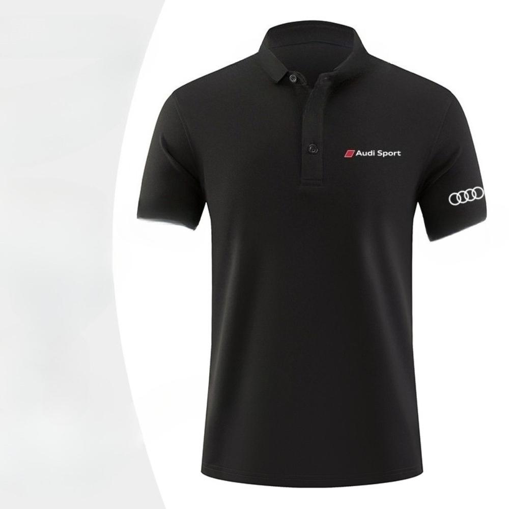Sports Shirt Audi Sport tooling polo shirt summer printing short-sleeved lapel T-shirt custom mens and womens
