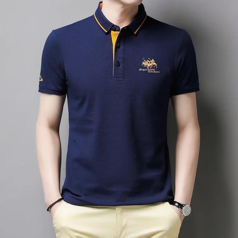 Sports Shirt Mens Embroidered Casual Fashion Short Sleeved POLO Shirt Summer Comfortable Top