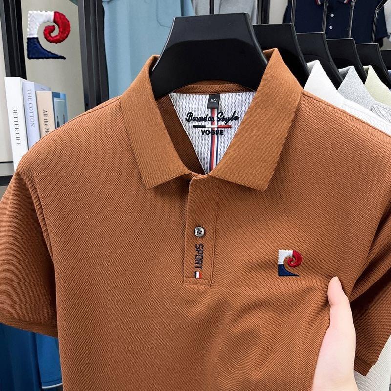 Sports Shirt New summer mens high-quality casual short sleeved polo shirt trendy and fashionable sweat absorbing