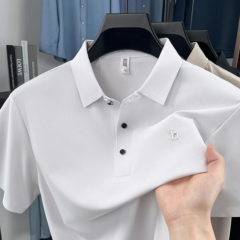 Sports Shirt 2026 New Arrival for Mens Lightweight Luxury Embroidered Polo Shirts with Flap Collar for Business