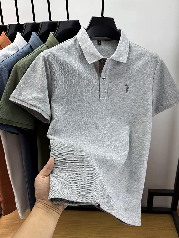 Sports Shirt High end brand 100 cotton short sleeve polo shirt mens summer fashion designer new Paul pony