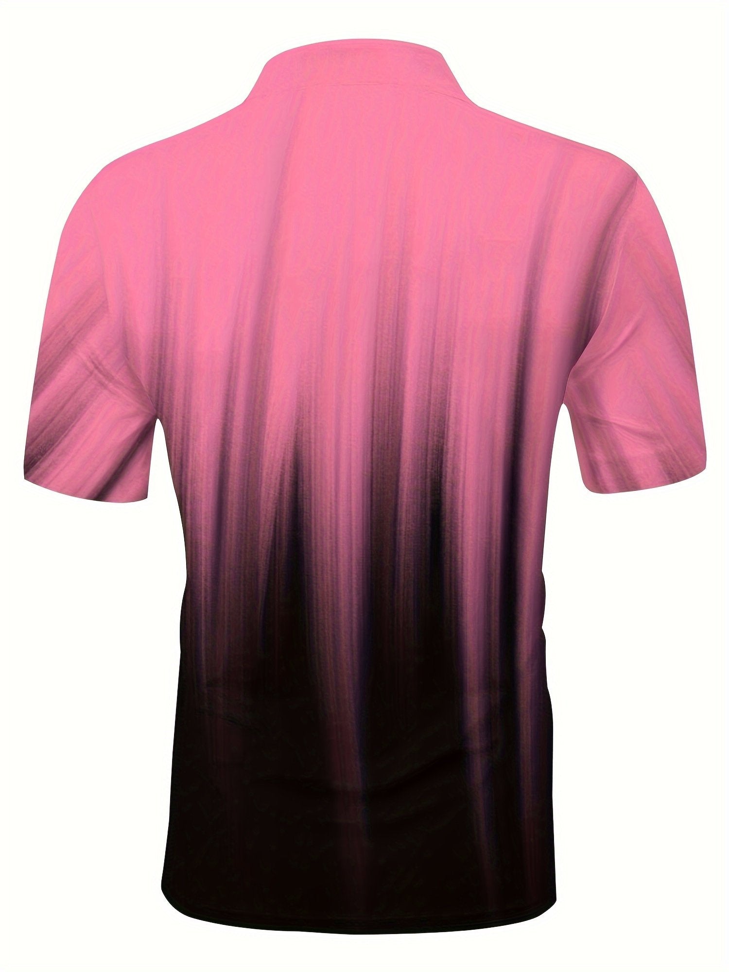 Sports Shirt 2026 Summer New Style Mens Short-Sleeved Polo Shirt with 3D Gradient Pattern Print - Street Casual