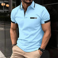 Sports Shirt Mens Fitness Casual Sports T-shirt Gym Running Sports Elastic Short-sleeved Polo Shirt Lapel Top