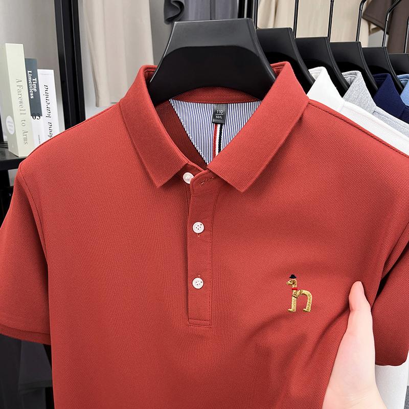 Sports Shirt 2026 New Short Sleeve T-Shirt Summer Mens Lapel Casual Business Simple Embroidered Polo Shirt Half