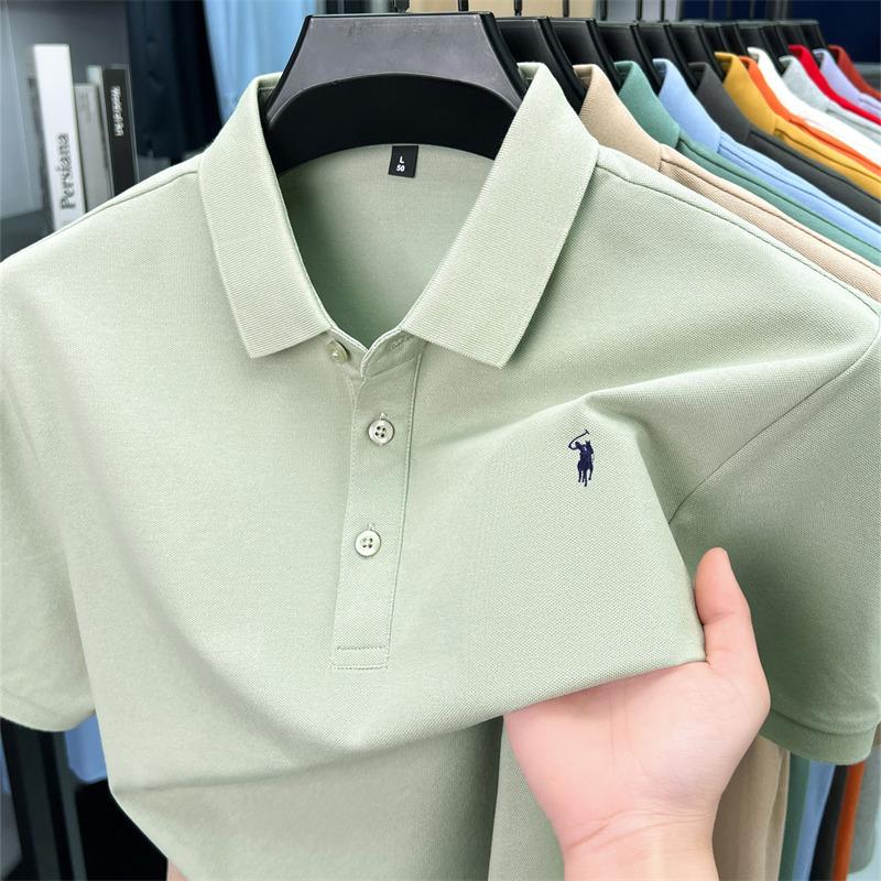 Sports Shirt High end brand short sleeve mens polo shirt luxury pony embroidery summer lightweight breathable