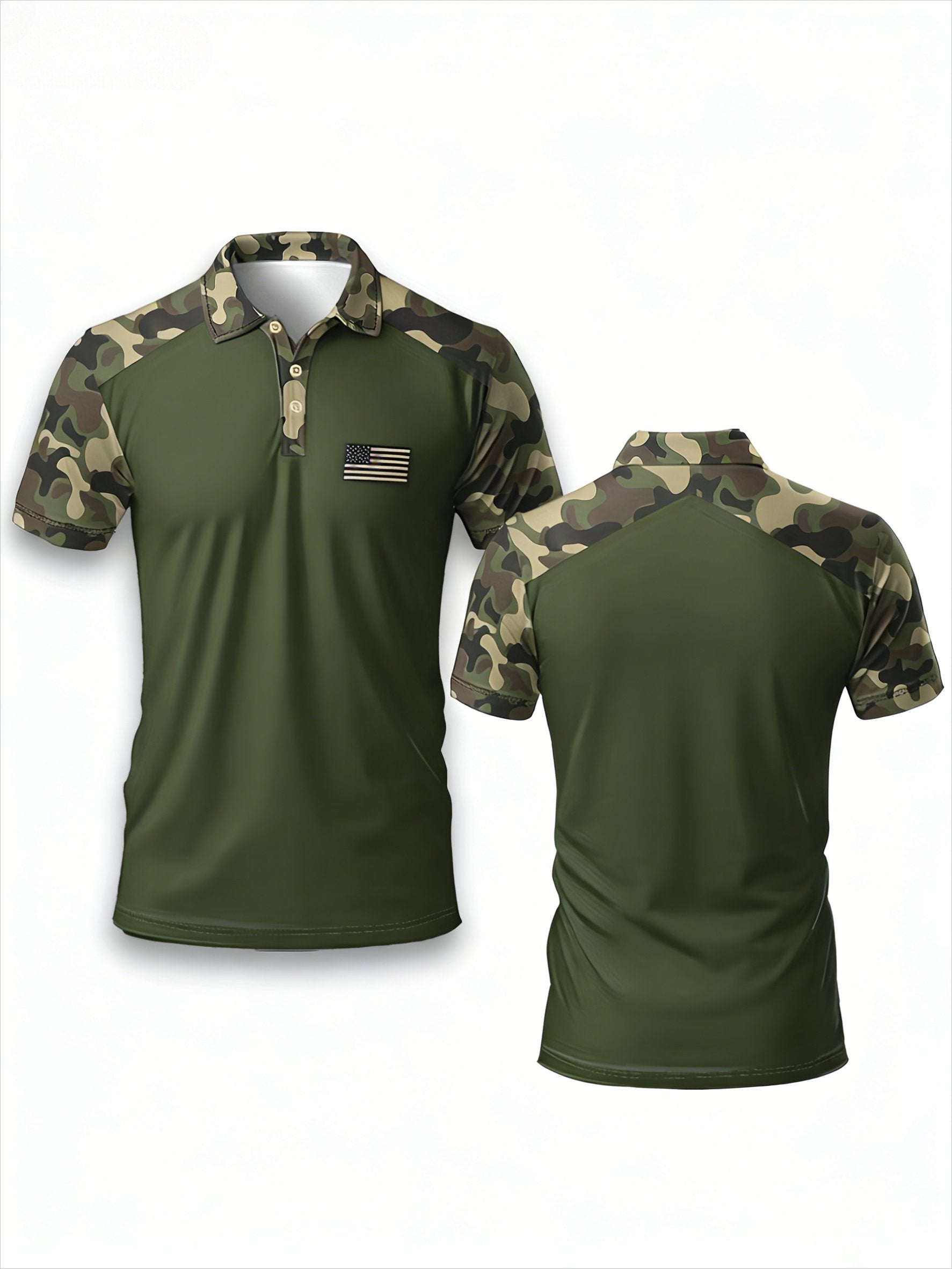 Sports Shirt 2026 Summer Latest Camouflage Print Mens Casual Short-Sleeved Dress Shirt Daily Casual Golf Sport