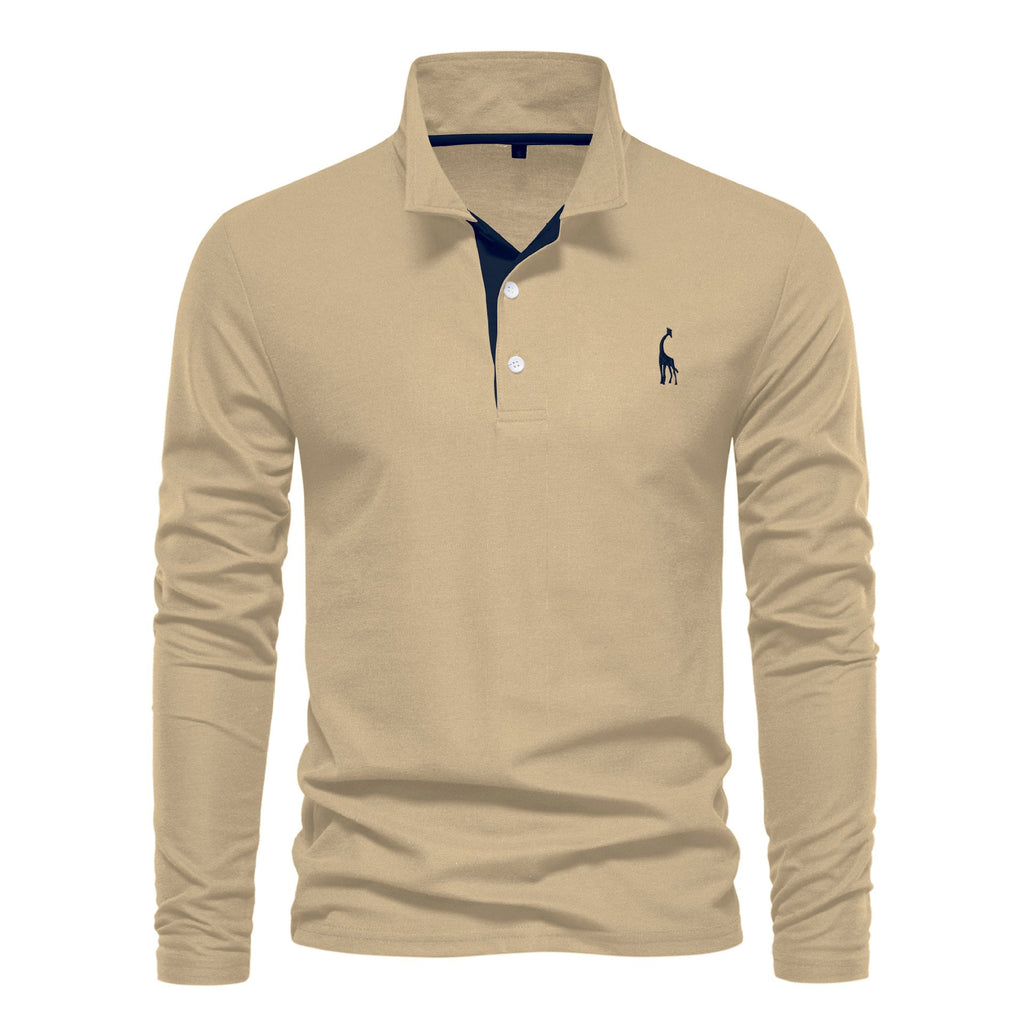 Sports Shirt Mens long-sleeved embroidered sport polo shirt for spring and autumn casual and fashionable