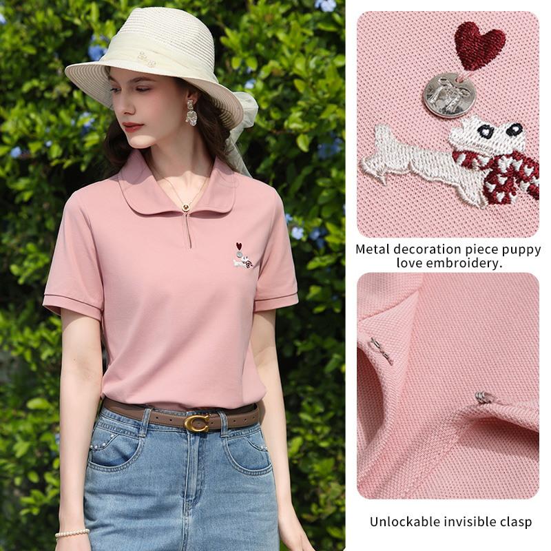 Sports Shirt I BELIEVE YOU Short Sleeved Polo Shirt 2026 Summer New Cartoon Dog Embroidery Breathable Casual