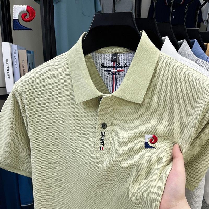 Sports Shirt New summer mens high-quality casual short sleeved polo shirt trendy and fashionable sweat absorbing