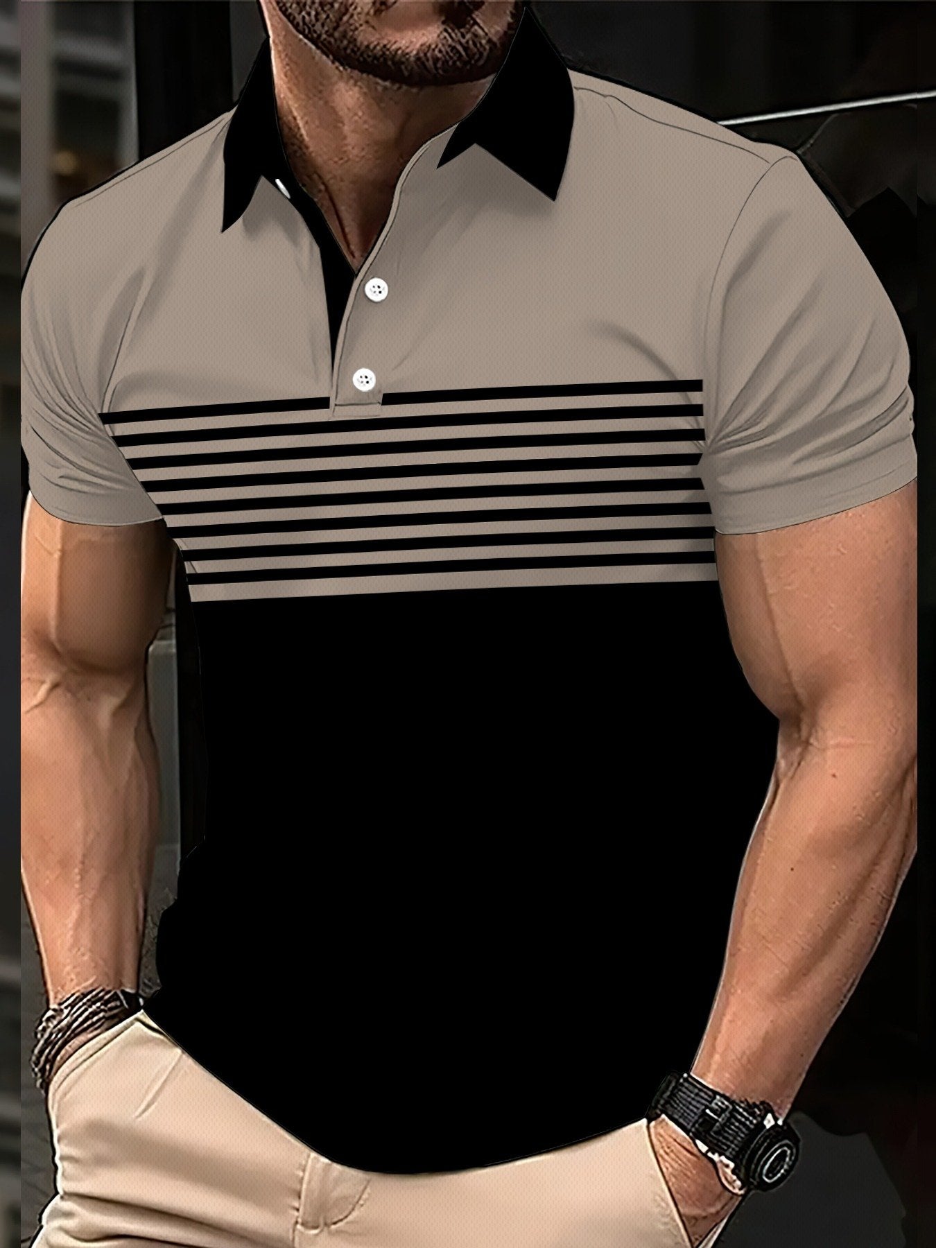 Sports Shirt 2026 Summer New Mens Polo Shirt - 3D Trendy Stripes Print - Street Style Fashion - Casual and