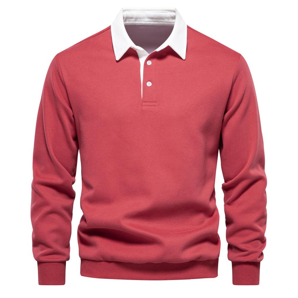 Sports Shirt Mens Autumn Long-Sleeved POLO Collar European Size Sweater - Trendy High-Quality Casual Versatile