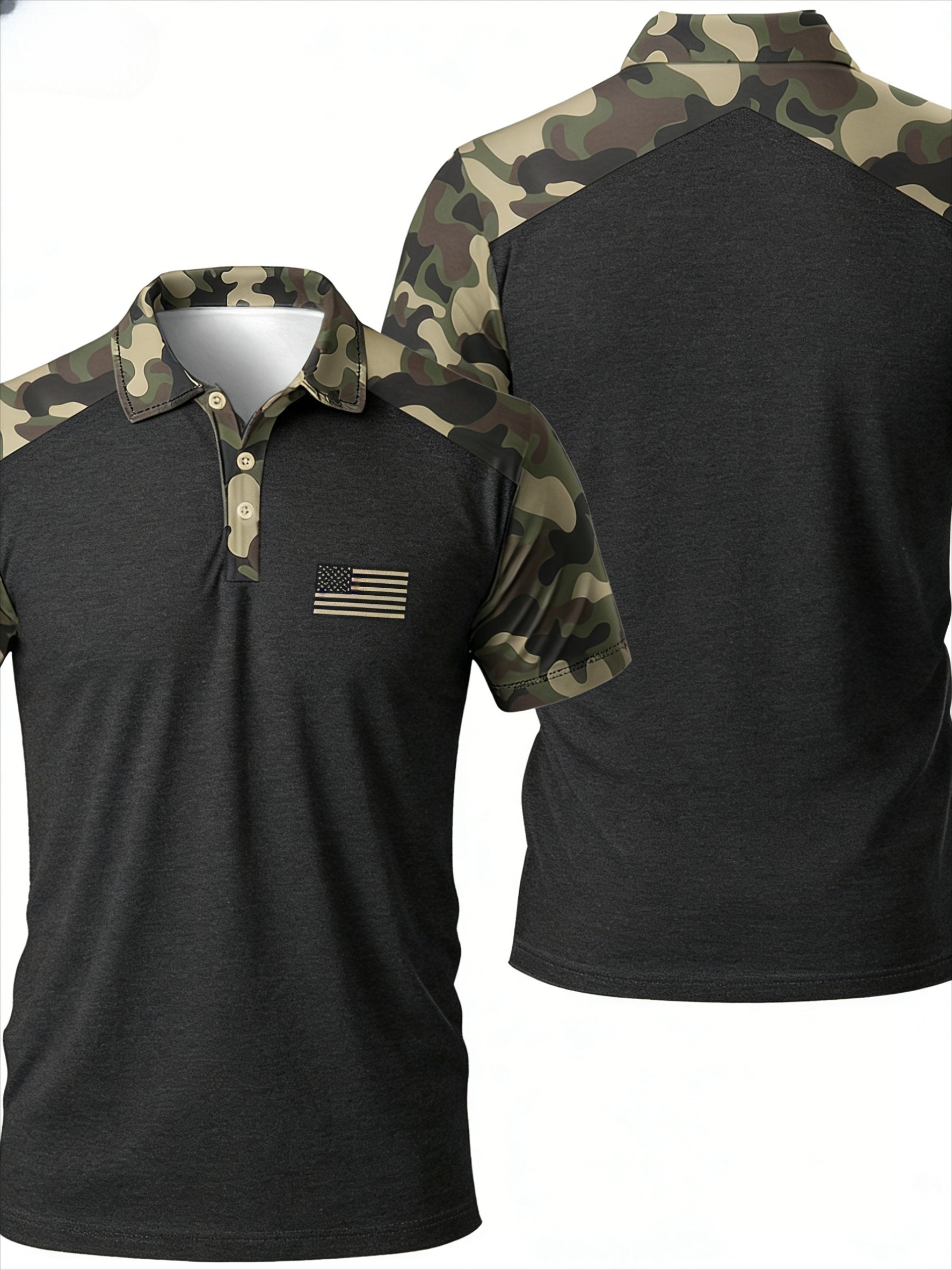 Sports Shirt 2026 Summer Latest Camouflage Print Mens Casual Short-Sleeved Dress Shirt Daily Casual Golf Sport