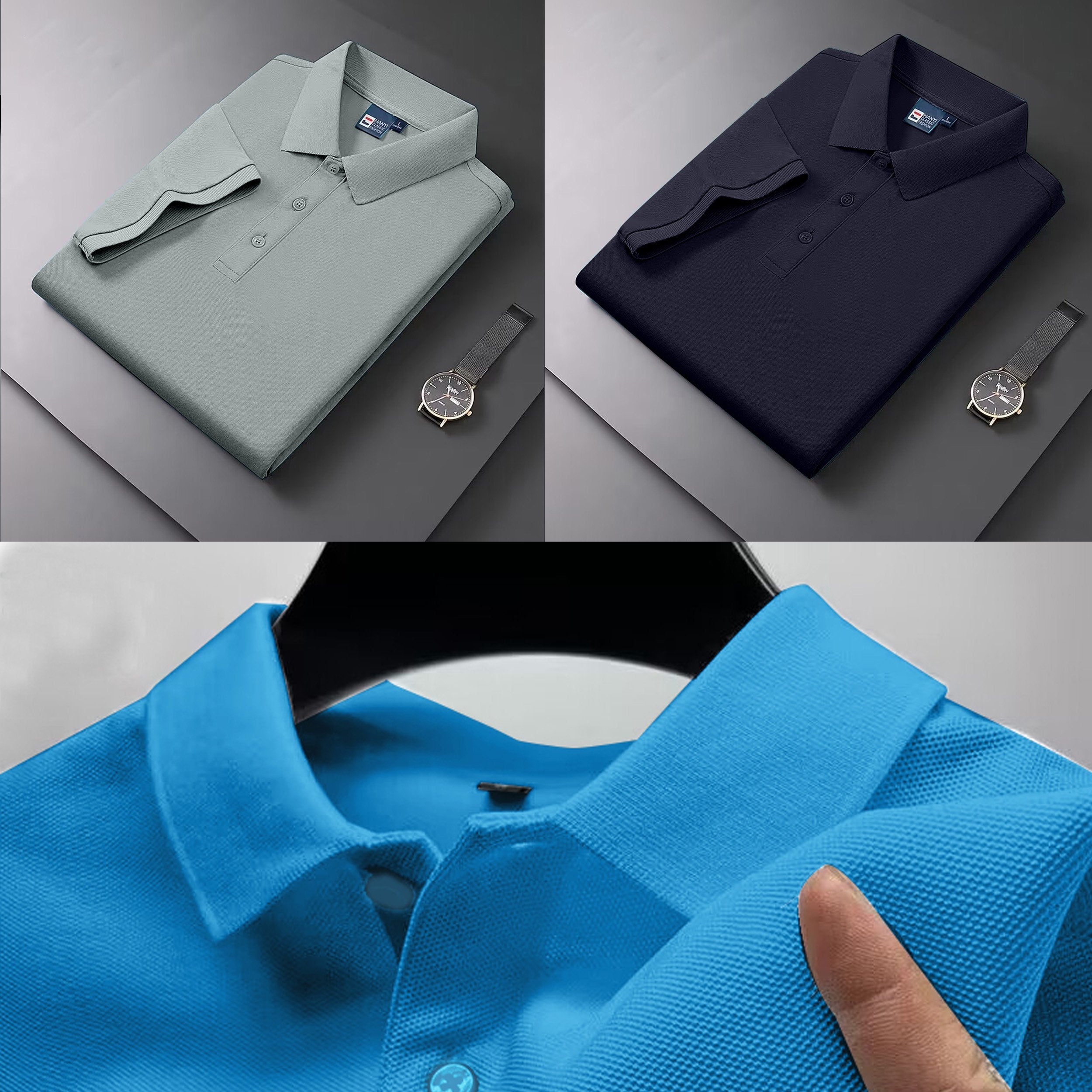 Sports Shirt 2026 New Mens Fashion Solid Short Sleeved Polo Shirt Summer Breathable Comfortable Top 2155