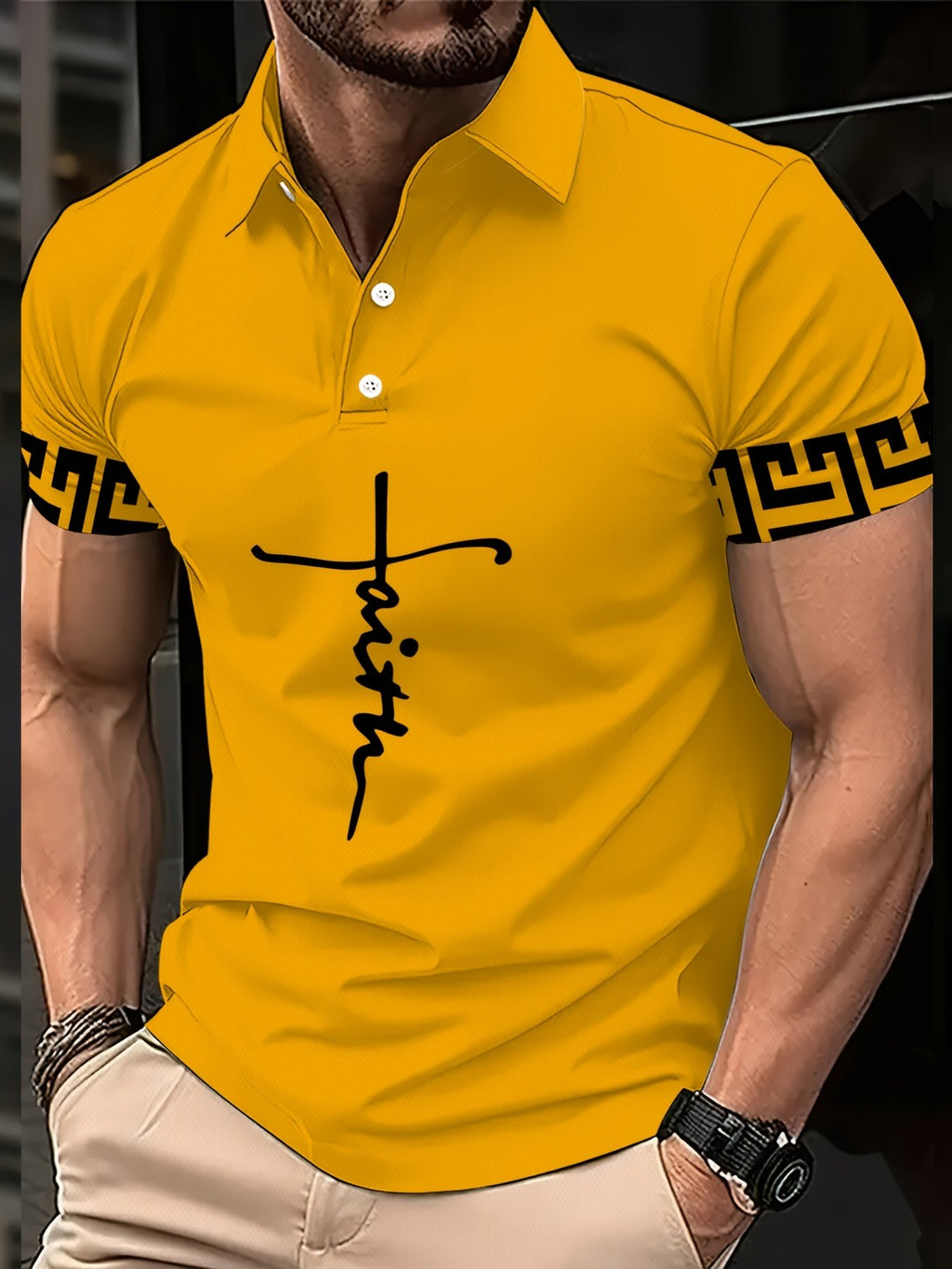Sports Shirt Mens Fashionable Street Short Sleeved 3D Printed Polo Shirt A Street Fashion Polo Shirt with A