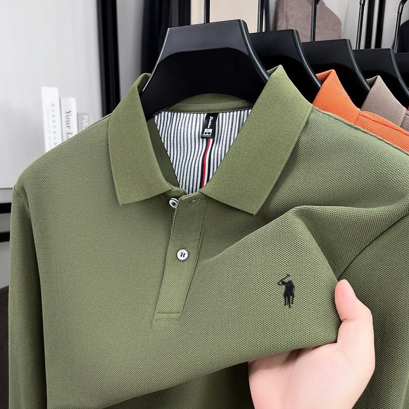 Sports Shirt 100 cotton spring and autumn new mens long sleeved casual comfortable fashion brand polo shirt