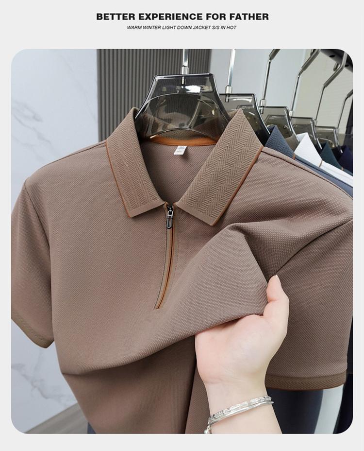 Sports Shirt 2026 summer fashion brand new mens short sleeved solid color polo shirt quick drying lightweight