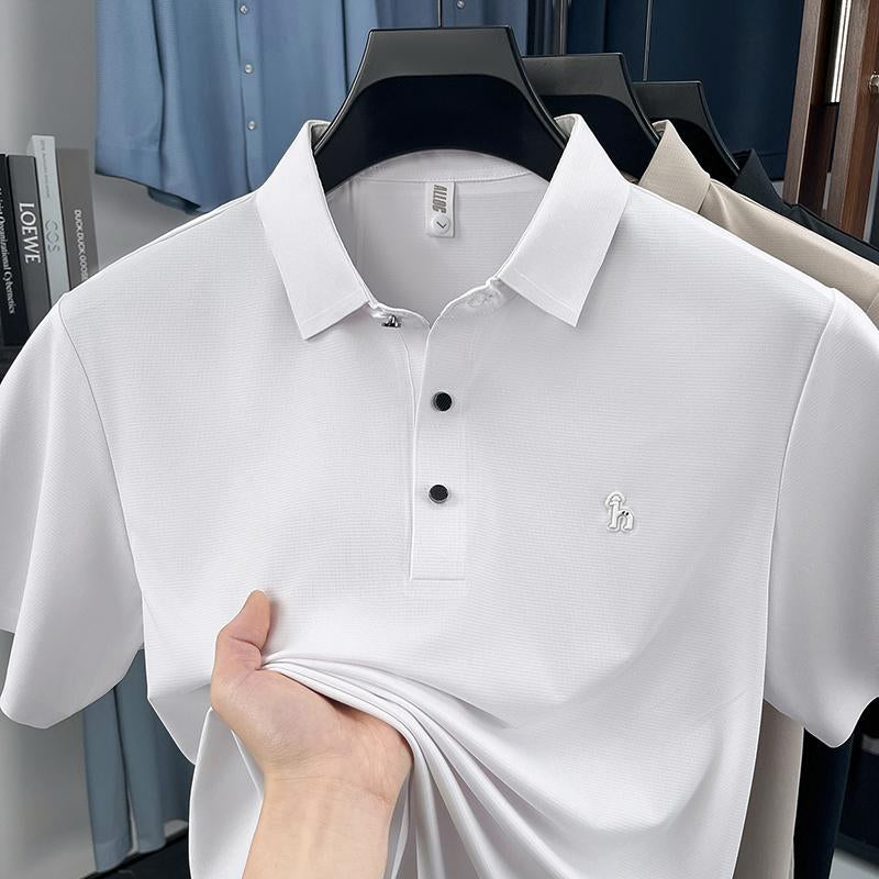 Sports Shirt 2026 New Arrival for Mens Lightweight Luxury Embroidered Polo Shirts with Flap Collar for Business