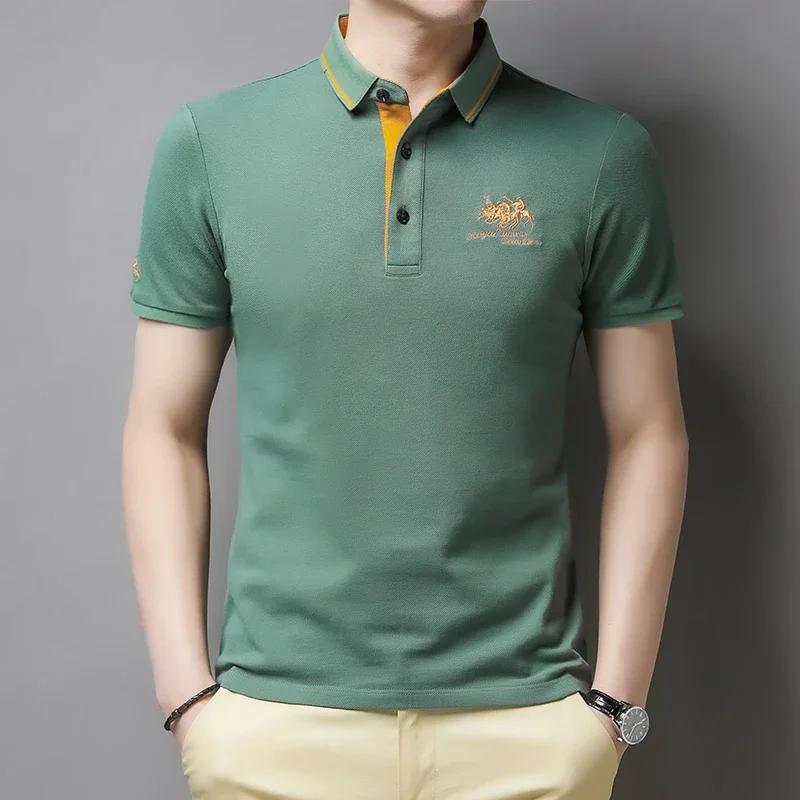 Sports Shirt Mens Embroidered Casual Fashion Short Sleeved POLO Shirt Summer Comfortable Top
