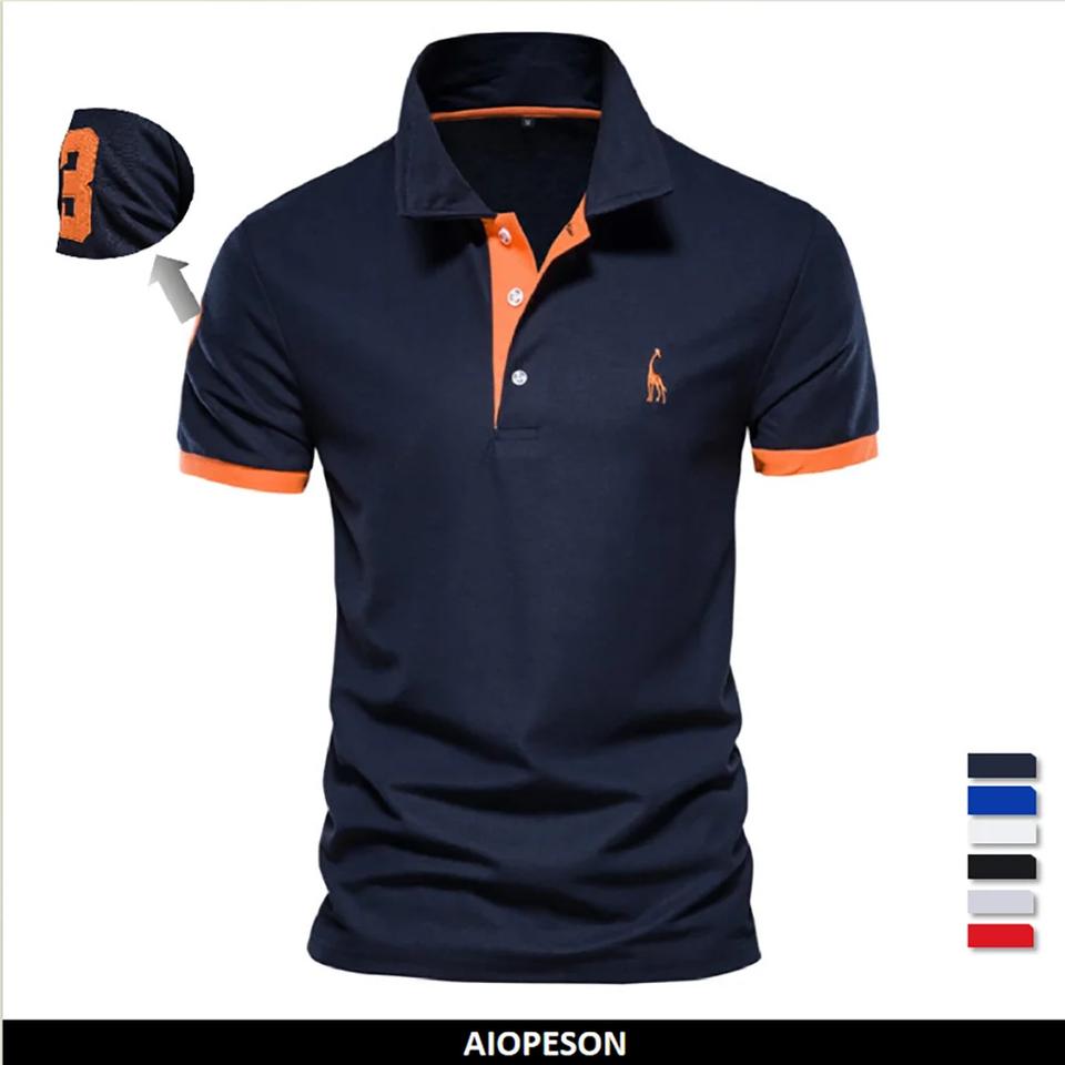 Sports Shirt Dropshipping Polo Giraffe Shirt Men Quality Embroidery Summer Short Sleeve Polo Casual Business