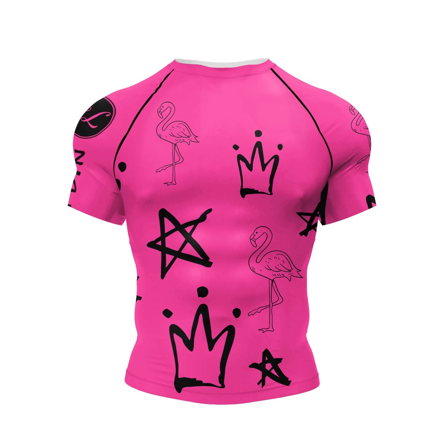 Cody Lundin Short Sleeve Pink Mens Jiu Jitsu BJJ No Gi Rash Guard Sublimation Men Running Training