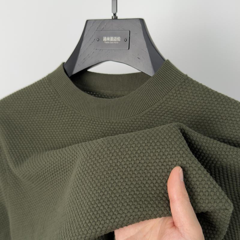 Sports Shirt 100 cotton high-quality knitted solid color short sleeved T-shirt mens new summer casual versatile