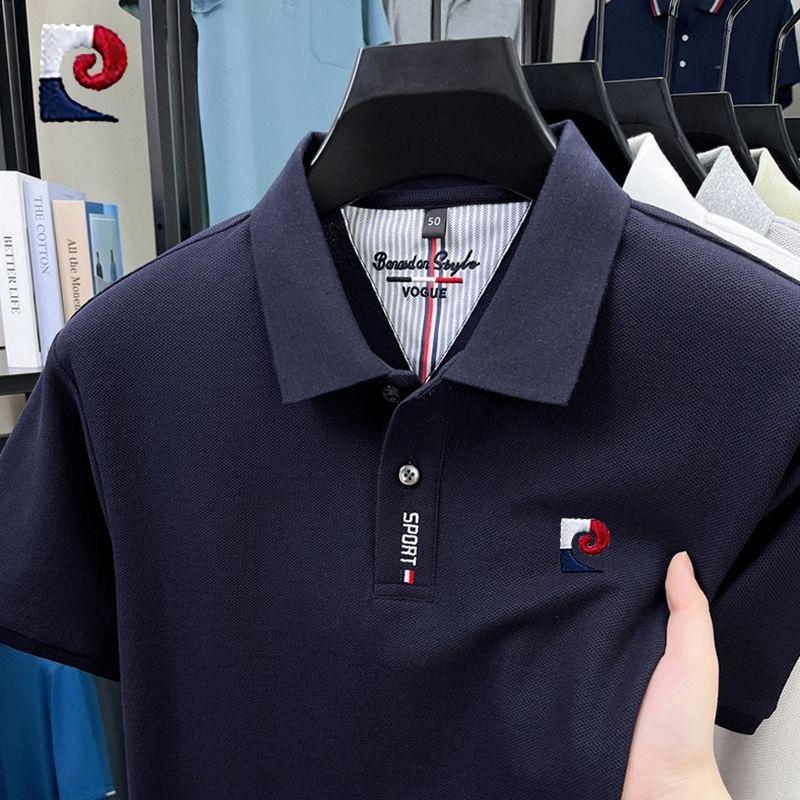 Sports Shirt New summer mens high-quality casual short sleeved polo shirt trendy and fashionable sweat absorbing