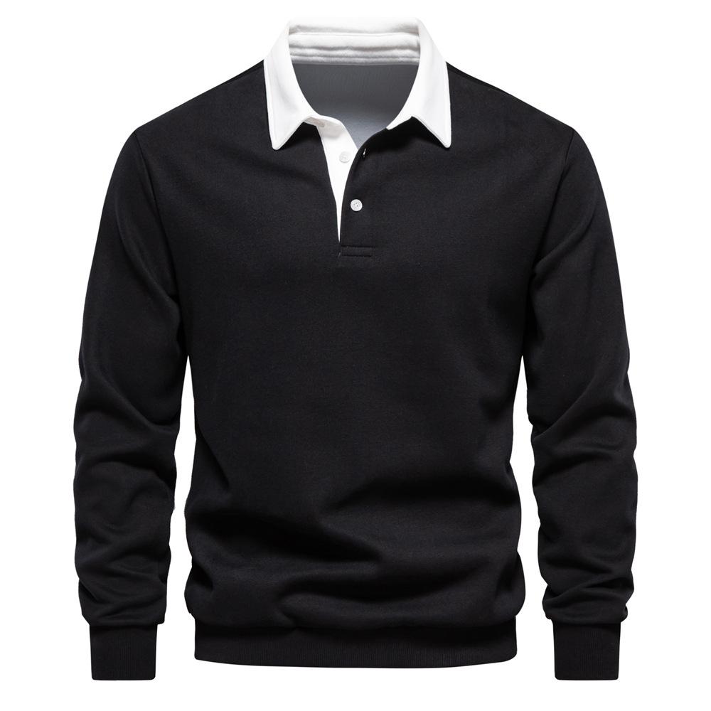 Sports Shirt Mens Autumn Long-Sleeved POLO Collar European Size Sweater - Trendy High-Quality Casual Versatile