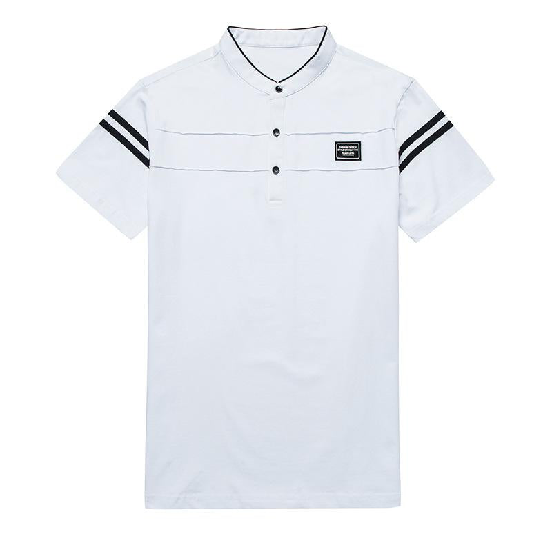 Sports Shirt Mens Fashion Summer POLO T-shirt Casual Cotton Breathable Top Stand Up Neck Short Sleeve Korean