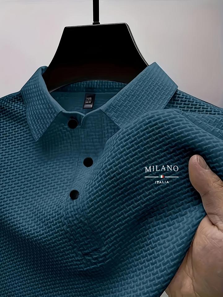 Sports Shirt 2026 Mens Fashion Polo Shirt Casual Loose Fit Versatile Retro Solid Color Lapel Button-Up Shirt