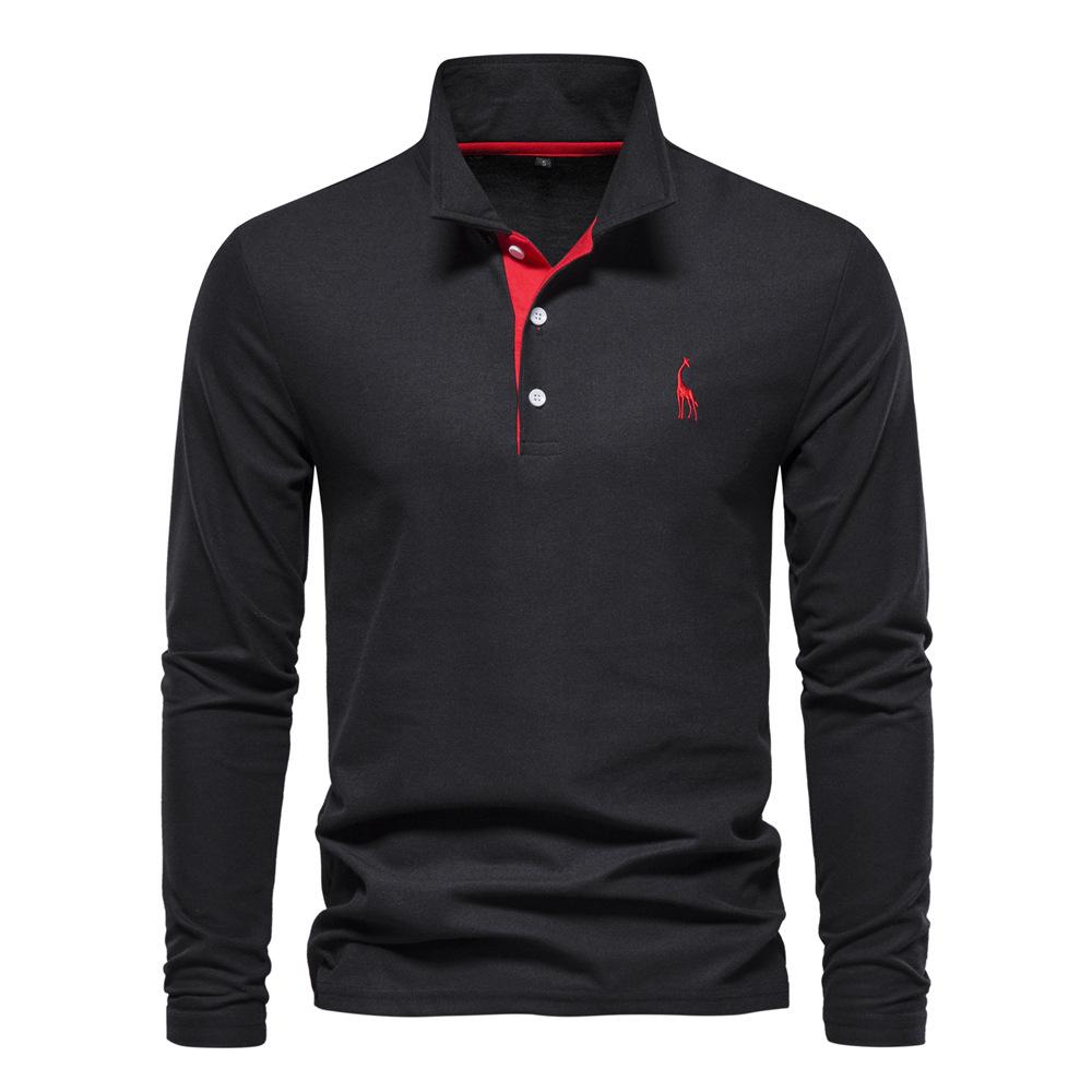 Sports Shirt Mens long-sleeved embroidered sport polo shirt for spring and autumn casual and fashionable